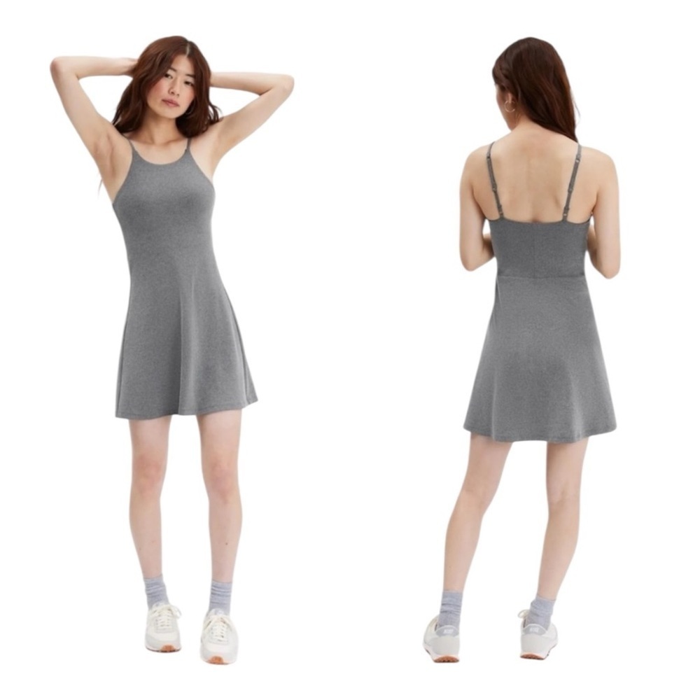 NWT! Girlfriend Collective Gravel Heather Gray Naomi Workout Dress. Size XXXL.